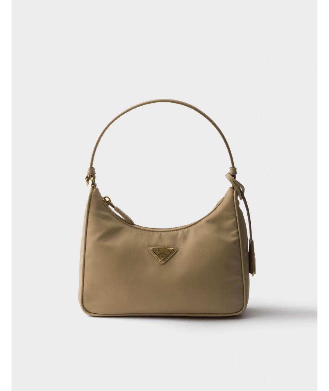 PRADA Бежевая синтетическая сумка через плечо, фото 5