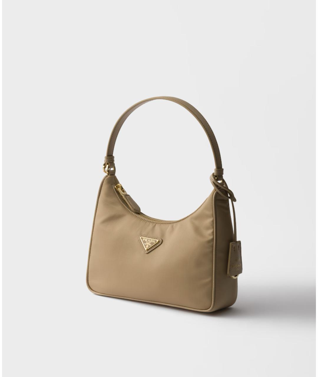 PRADA Бежевая синтетическая сумка через плечо, фото 2