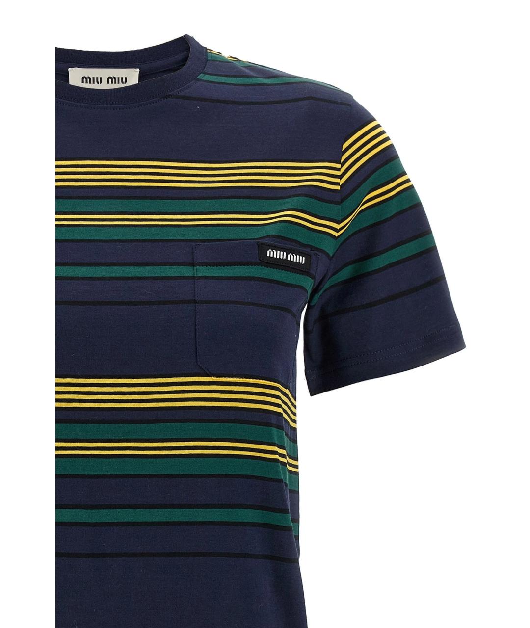 MIU MIU Мульти хлопковая футболка, фото 3