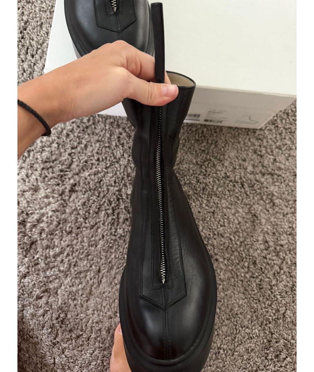 THE ROW Черные кожаные полусапоги, фото 5