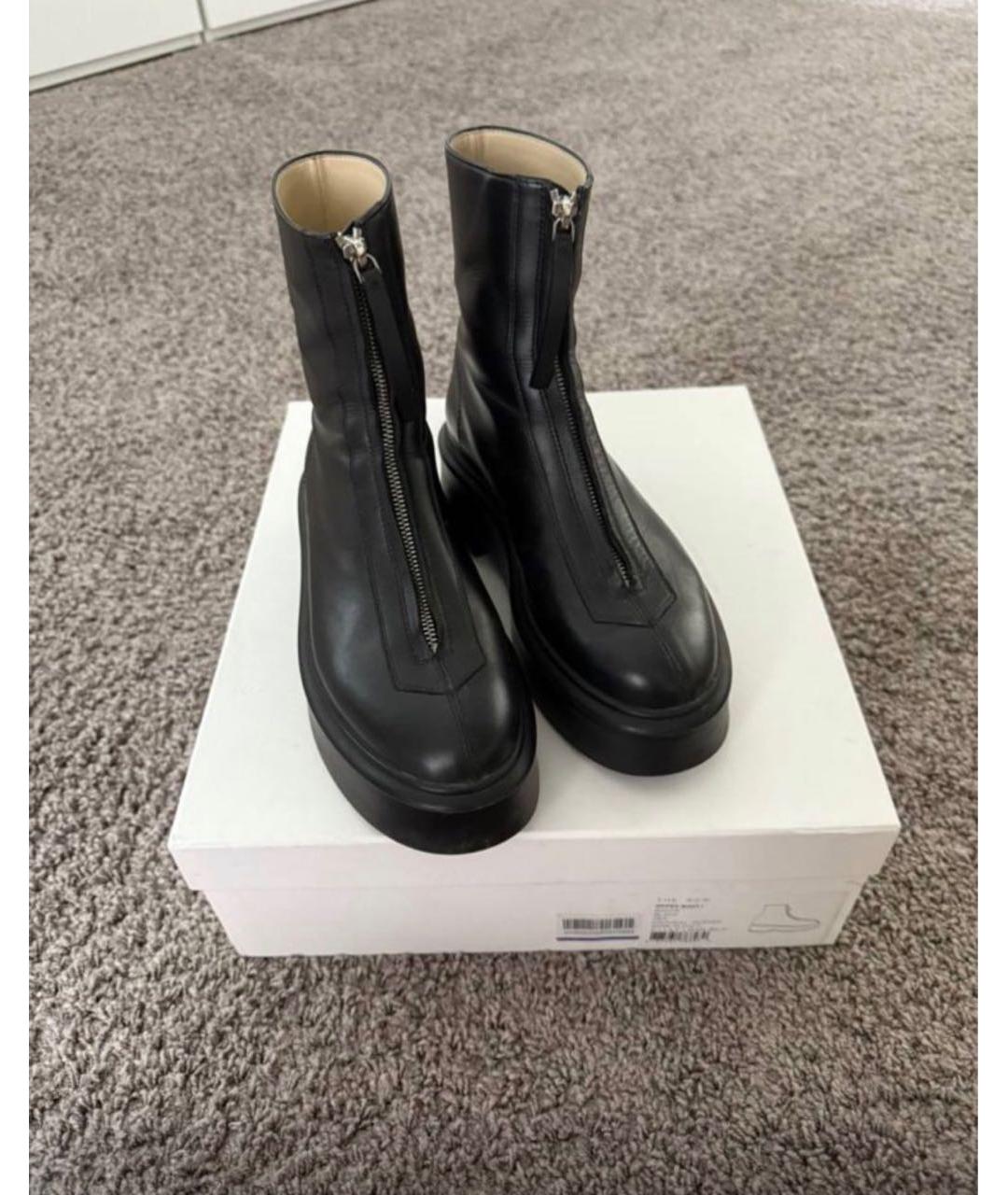 THE ROW Черные кожаные полусапоги, фото 7