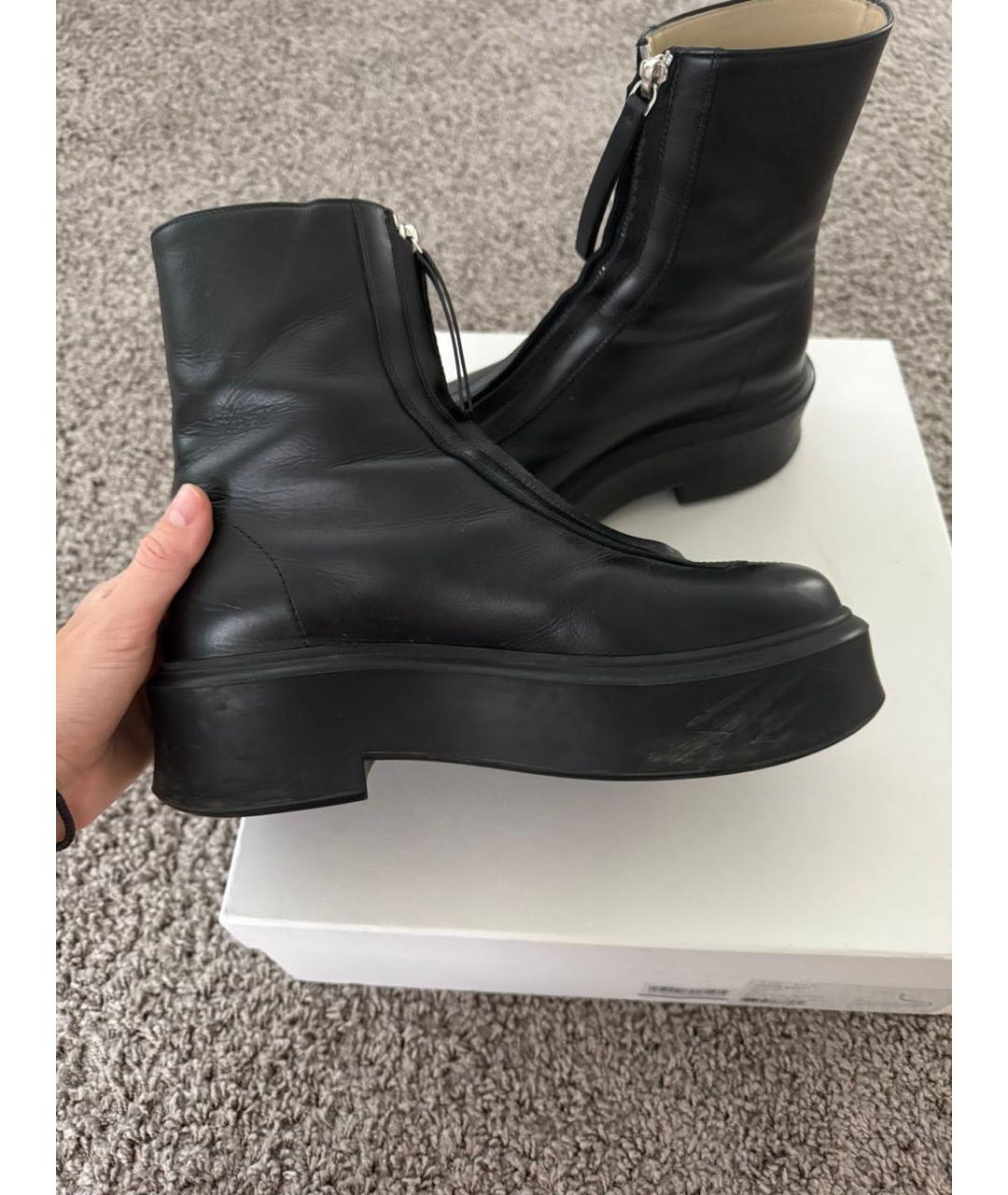 THE ROW Черные кожаные полусапоги, фото 6