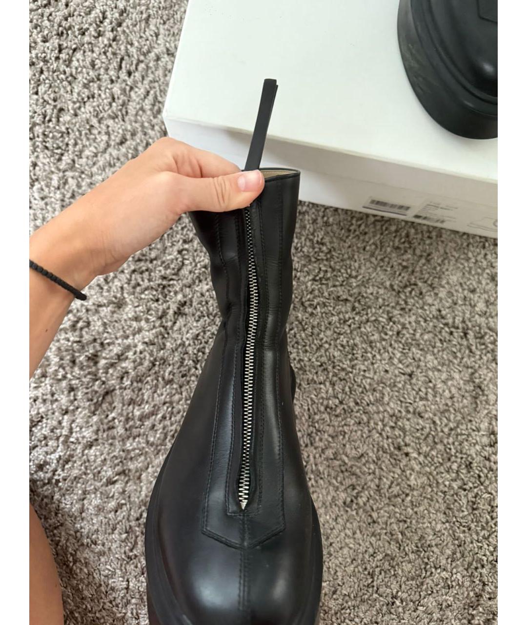 THE ROW Черные кожаные полусапоги, фото 3