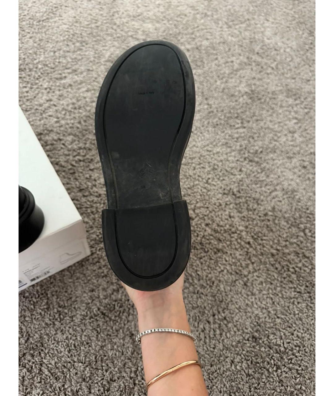 THE ROW Черные кожаные полусапоги, фото 2