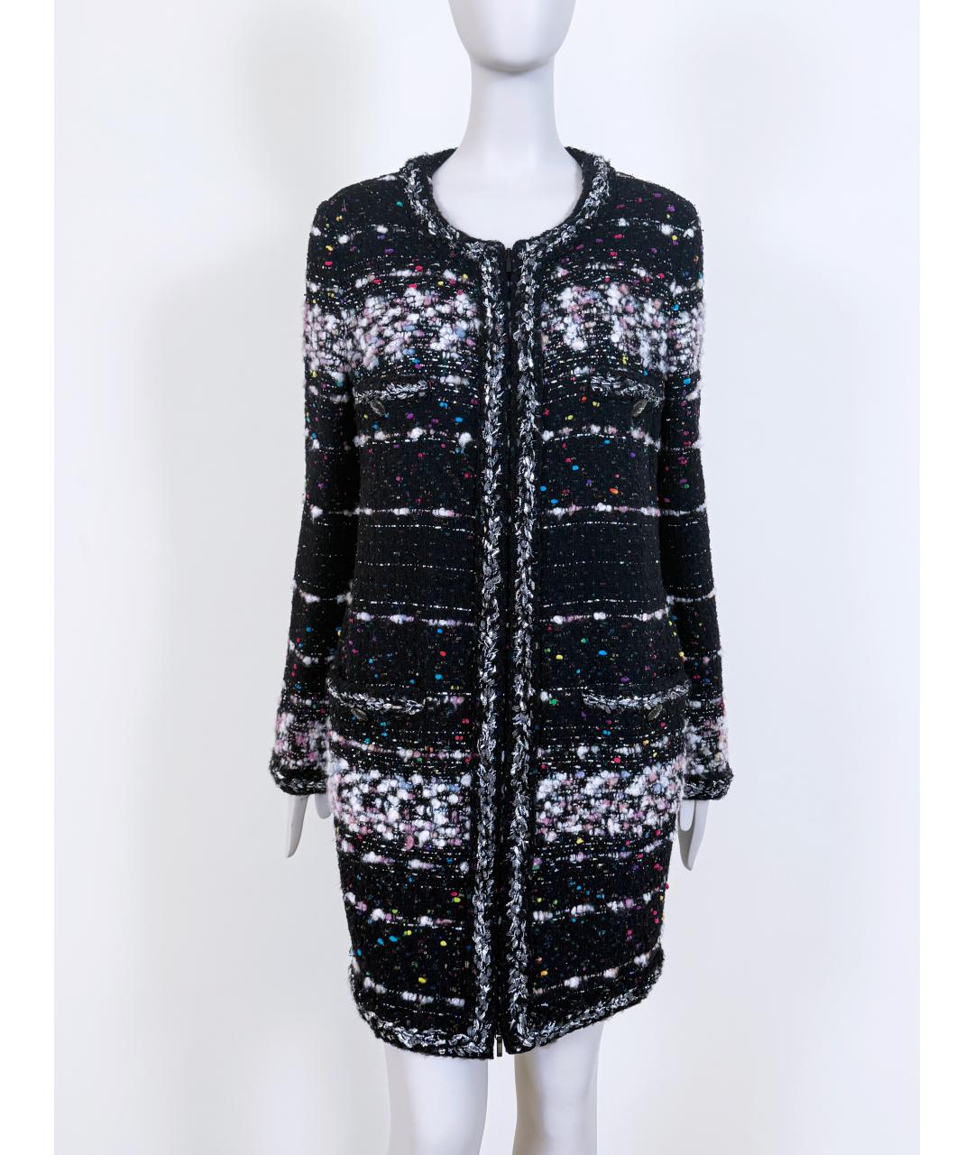 CHANEL Черный твидовый жакет/пиджак, фото 4