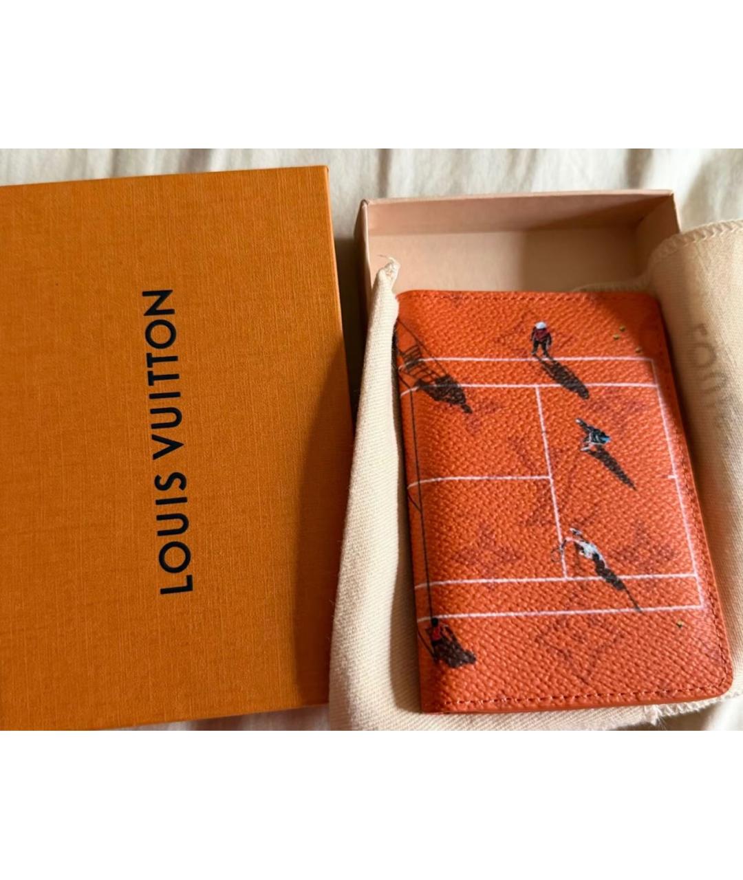 LOUIS VUITTON Оранжевый кожаный кардхолдер, фото 3