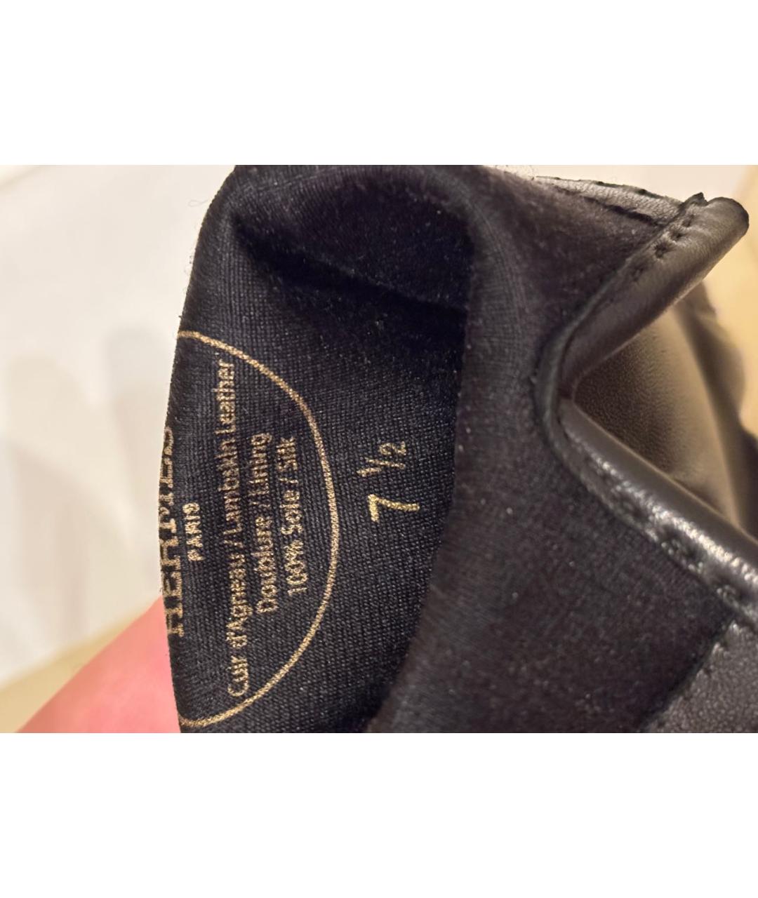 HERMES Черные кожаные перчатки, фото 7