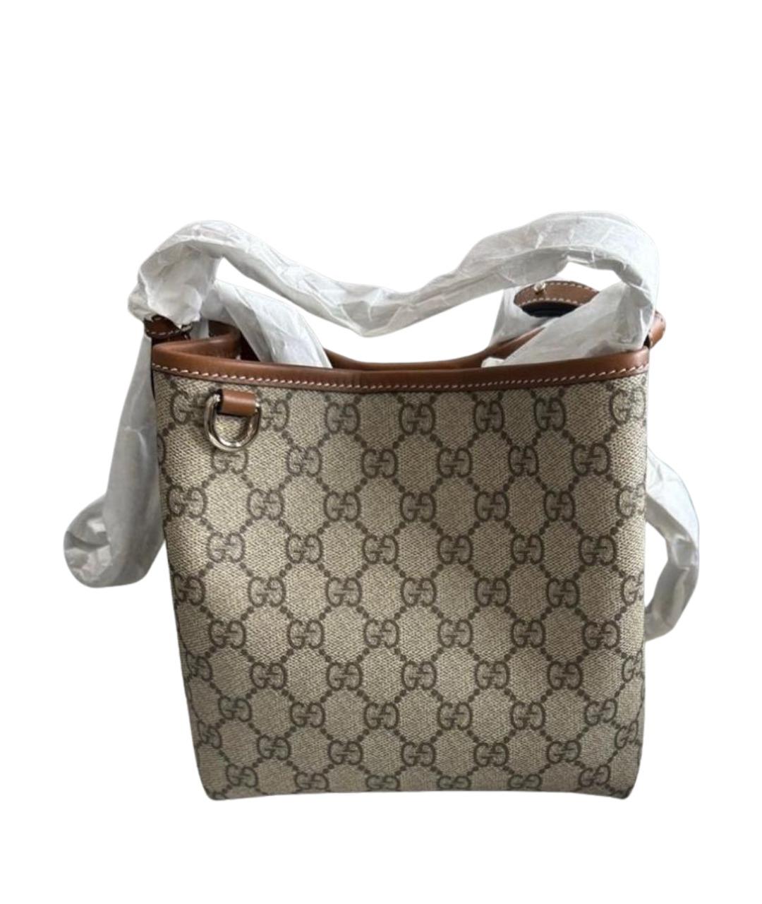 GUCCI Бежевая кожаная сумка через плечо, фото 1