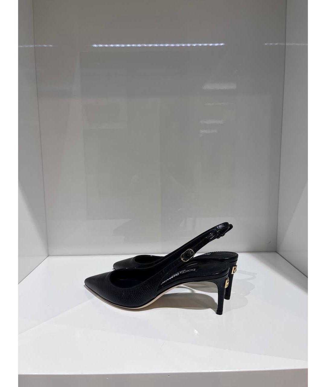 DOLCE&GABBANA Черные кожаные туфли, фото 4