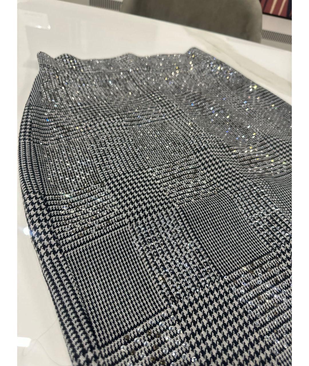 ERMANNO SCERVINO Серая шерстяная юбка миди, фото 4