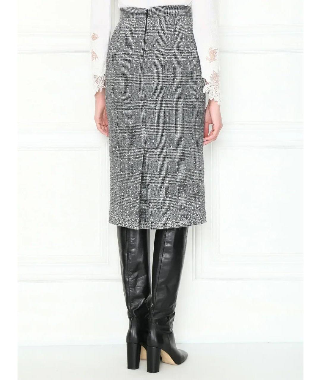 ERMANNO SCERVINO Серая шерстяная юбка миди, фото 3