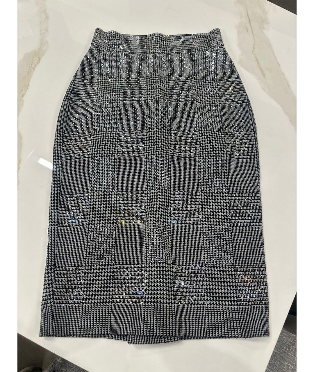 ERMANNO SCERVINO Серая шерстяная юбка миди, фото 6