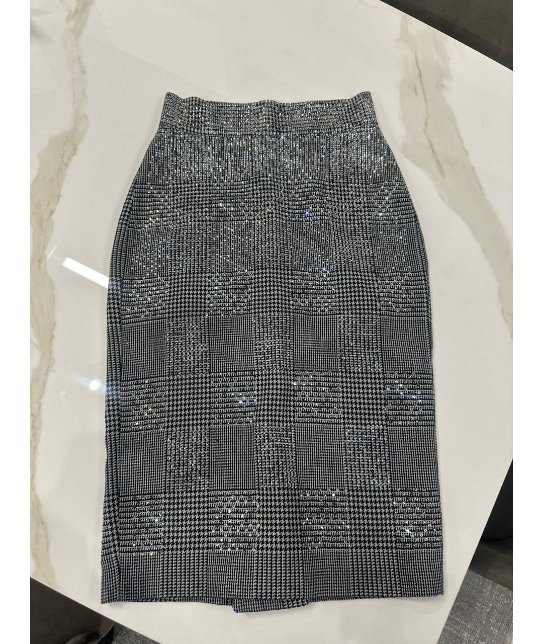 ERMANNO SCERVINO Серая шерстяная юбка миди, фото 5