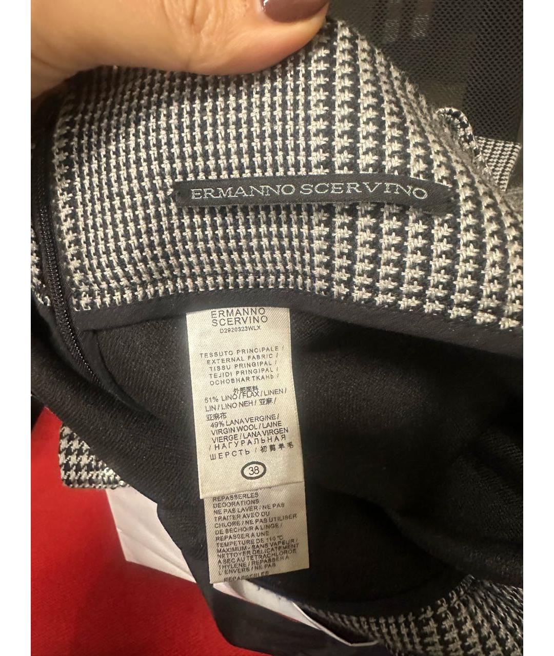 ERMANNO SCERVINO Серая шерстяная юбка миди, фото 8