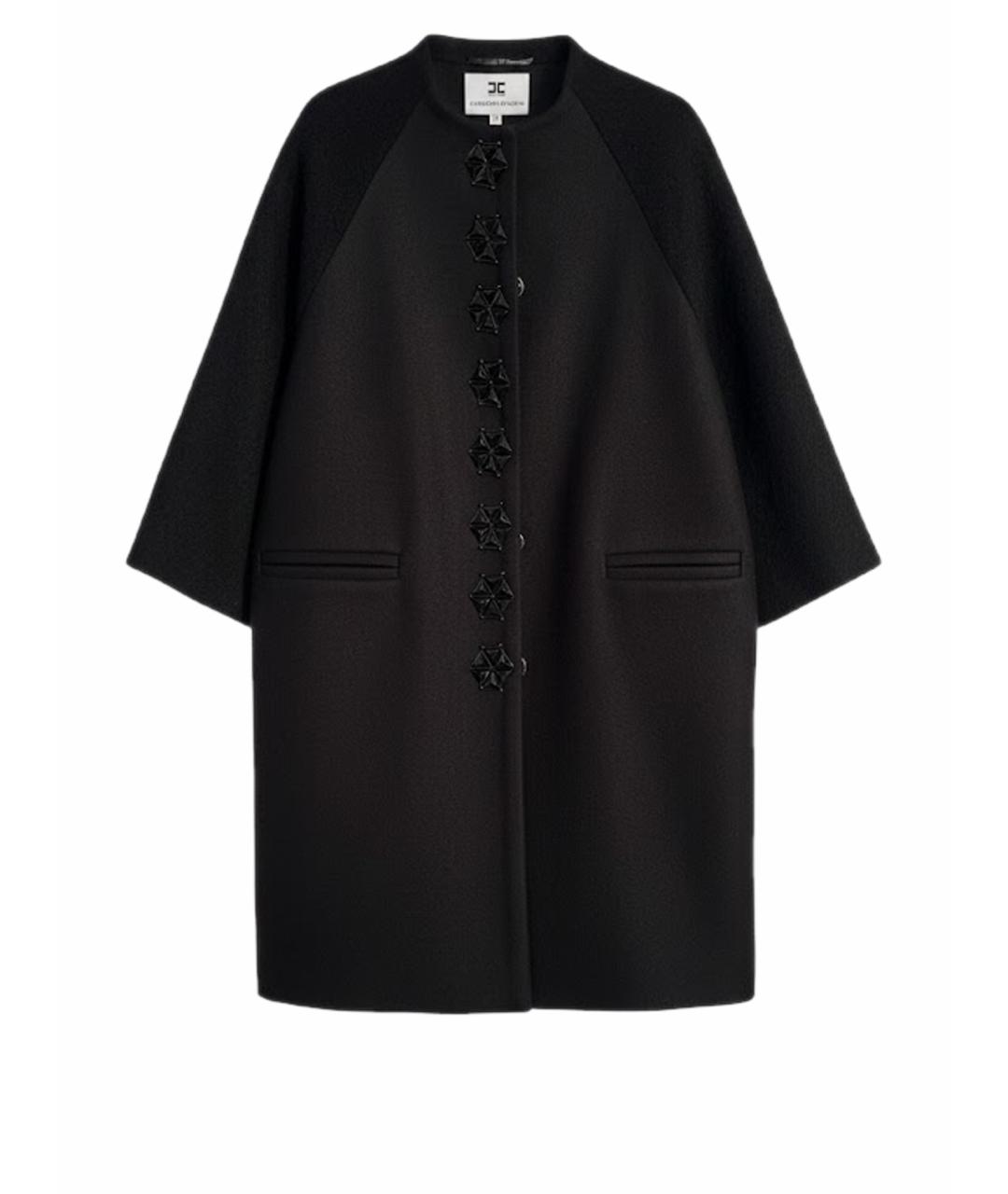 ELISABETTA FRANCHI Черное шерстяное пальто, фото 1