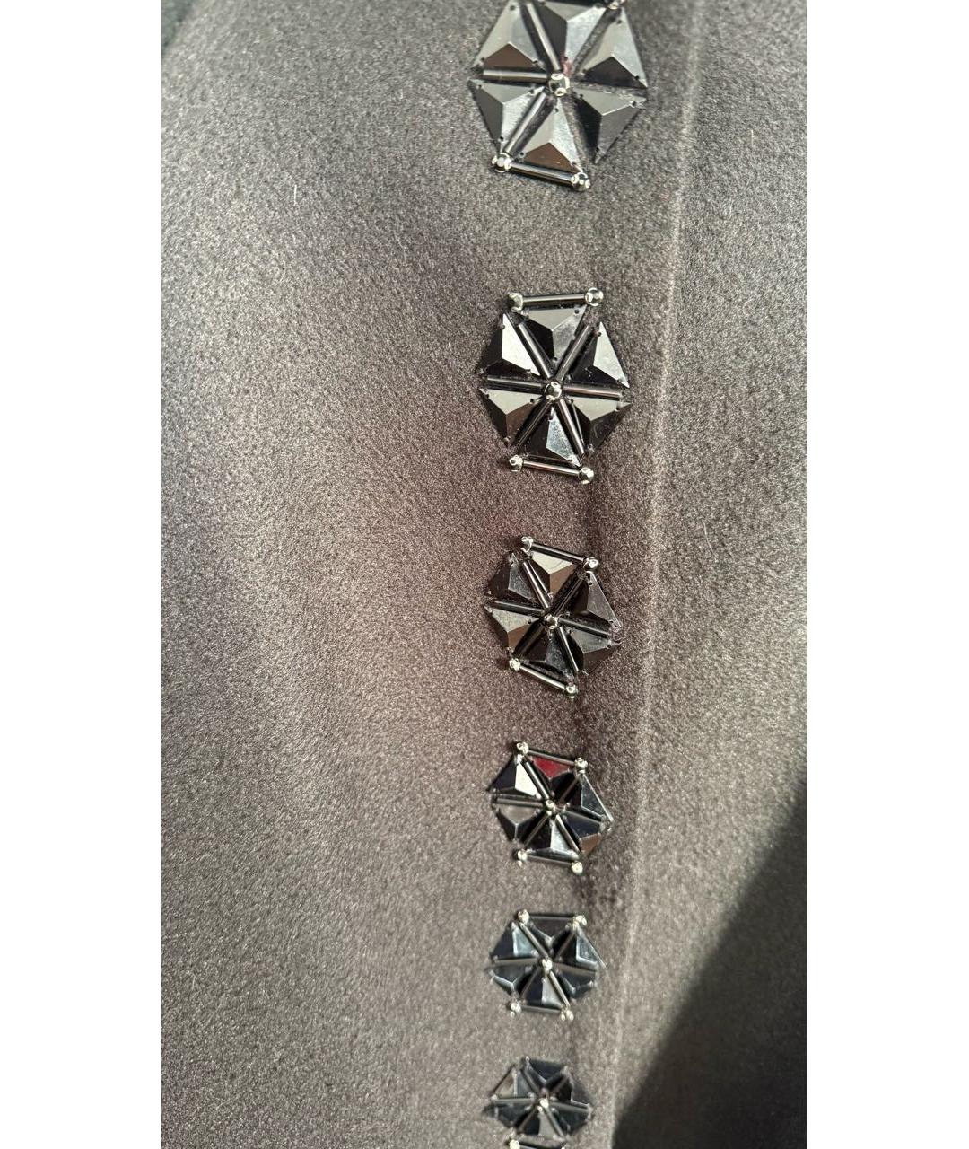 ELISABETTA FRANCHI Черное шерстяное пальто, фото 4