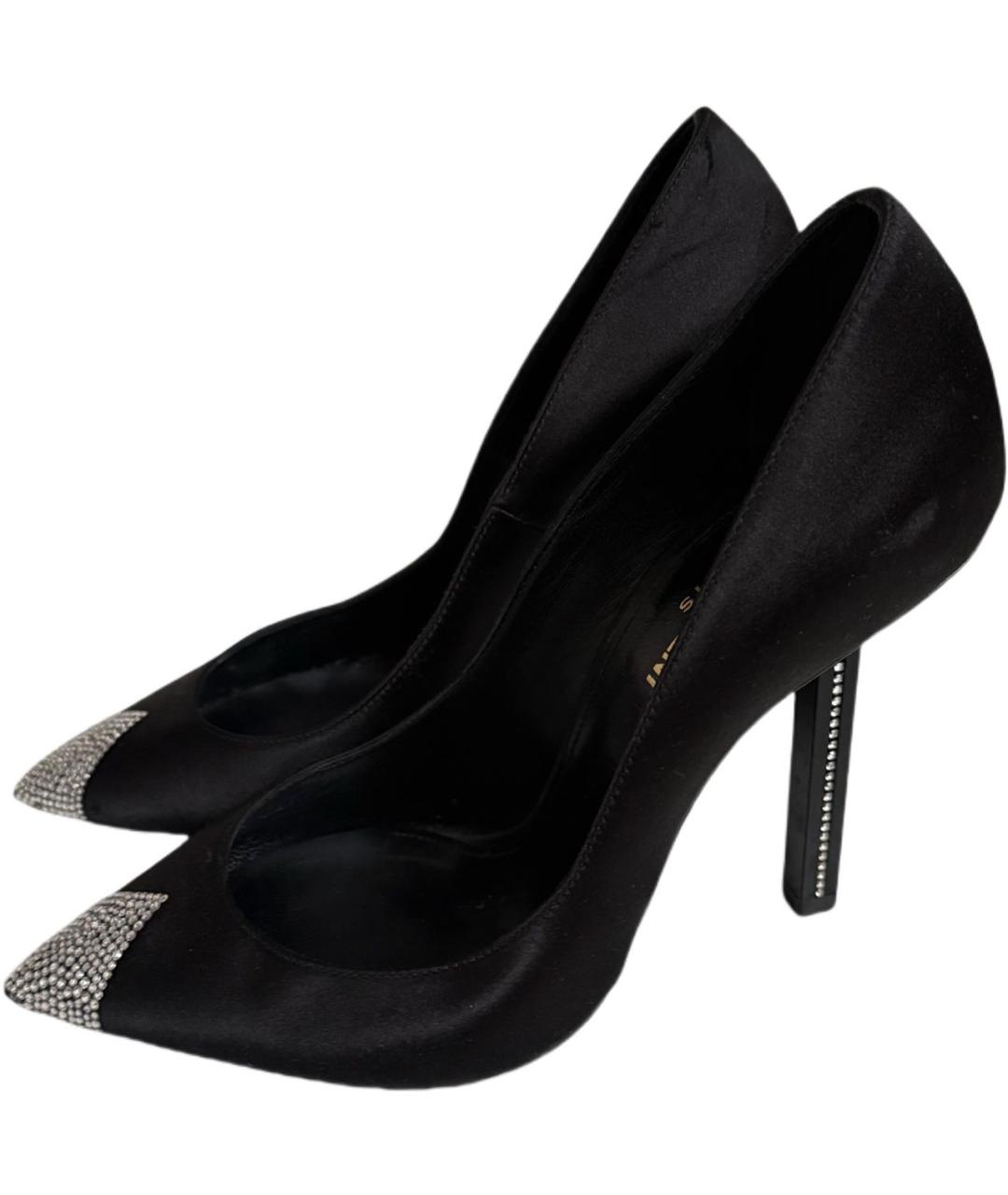 SAINT LAURENT Черные текстильные туфли, фото 4