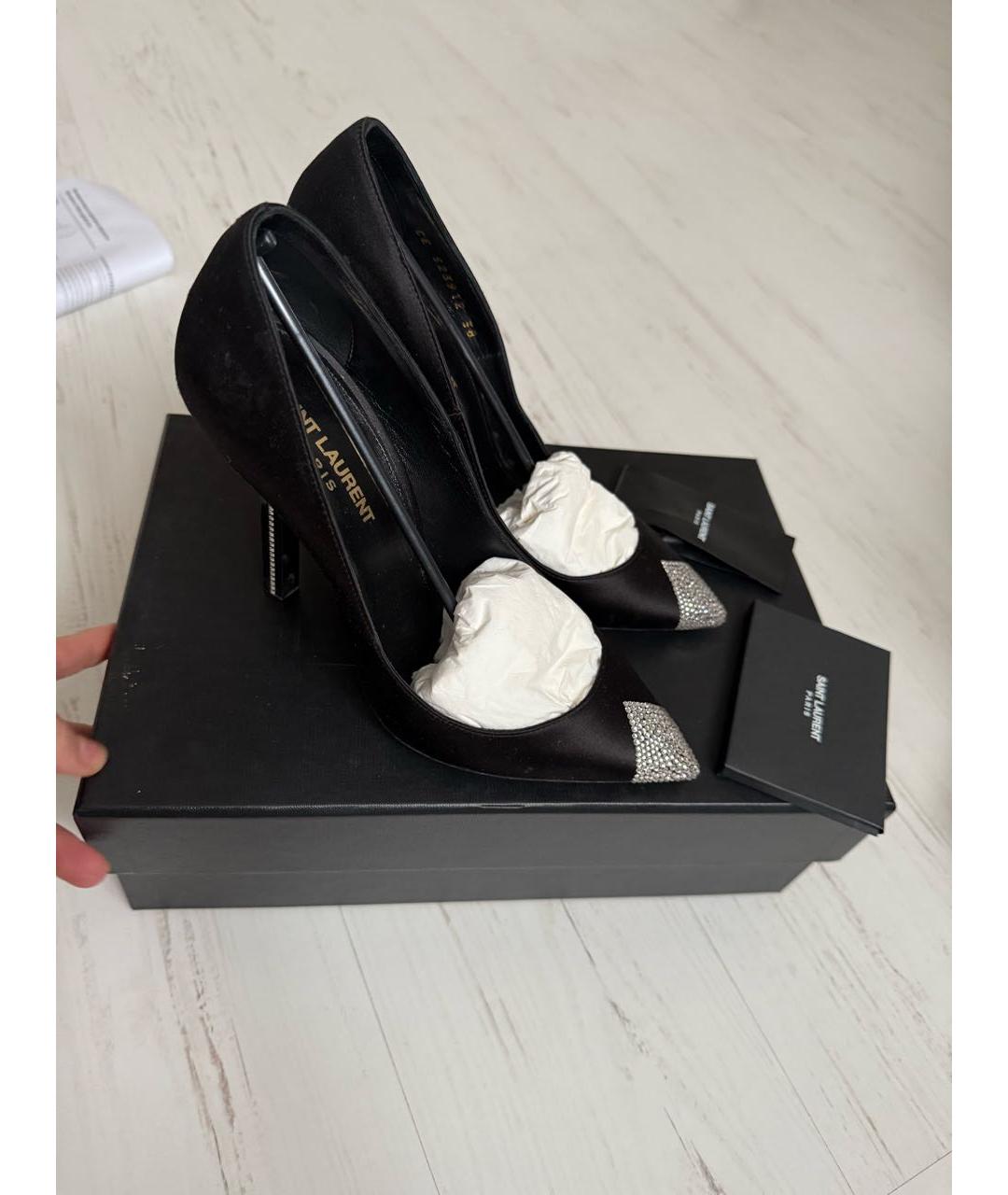 SAINT LAURENT Черные текстильные туфли, фото 5