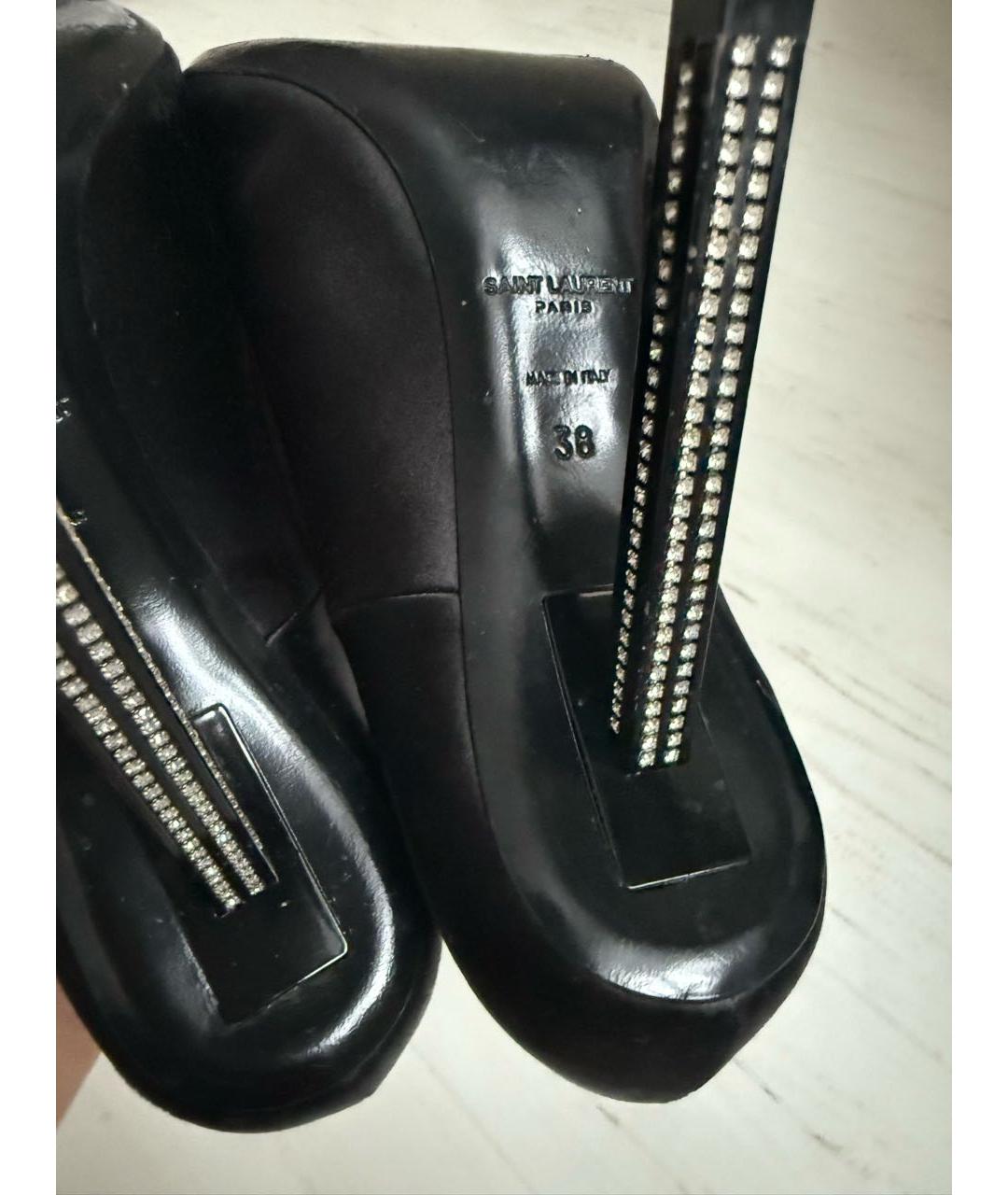 SAINT LAURENT Черные текстильные туфли, фото 6