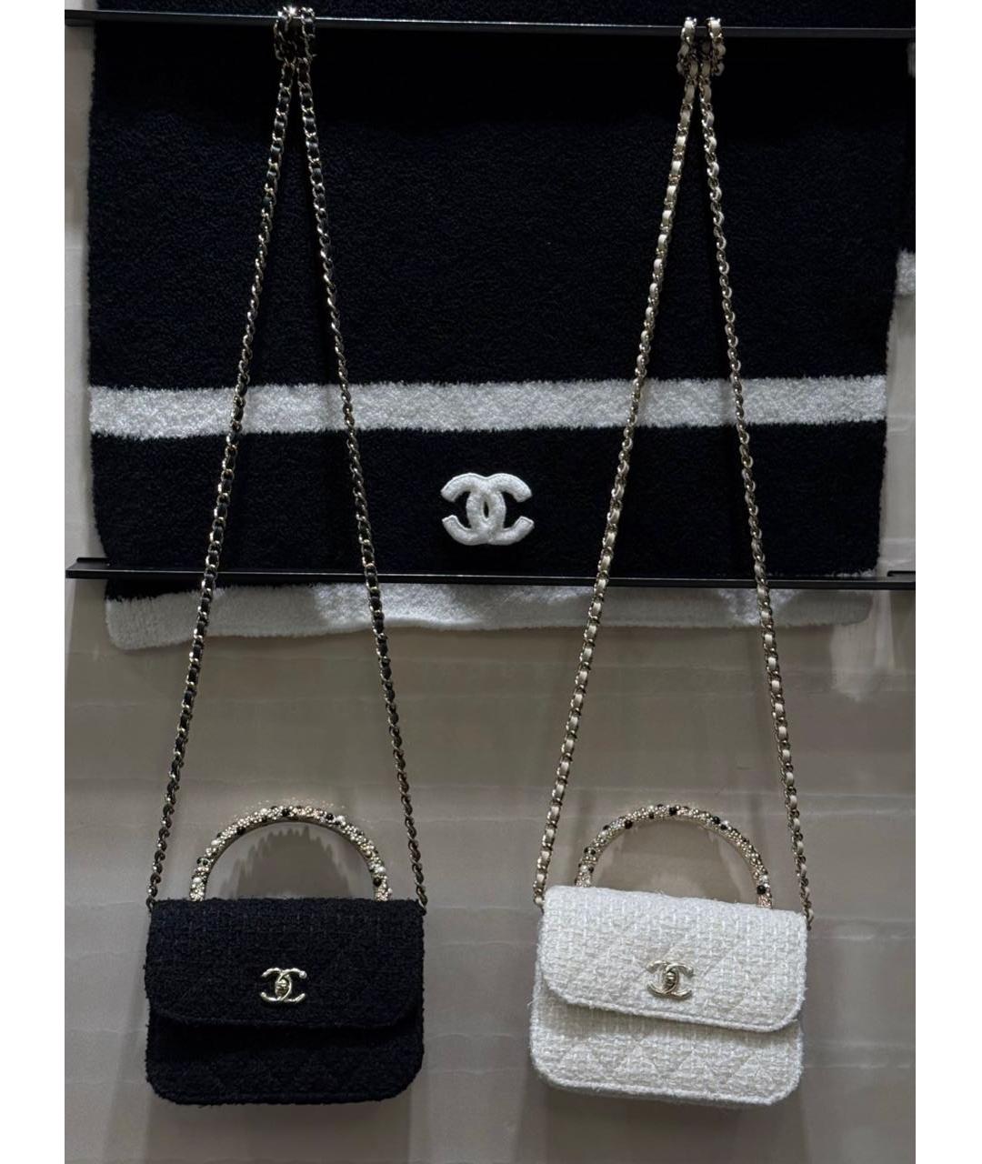 CHANEL Черная шерстяная сумка через плечо, фото 2