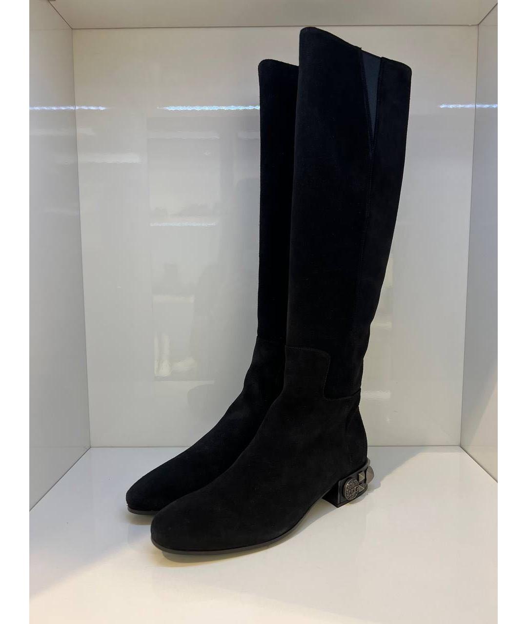 DOLCE&GABBANA Черные замшевые сапоги, фото 2