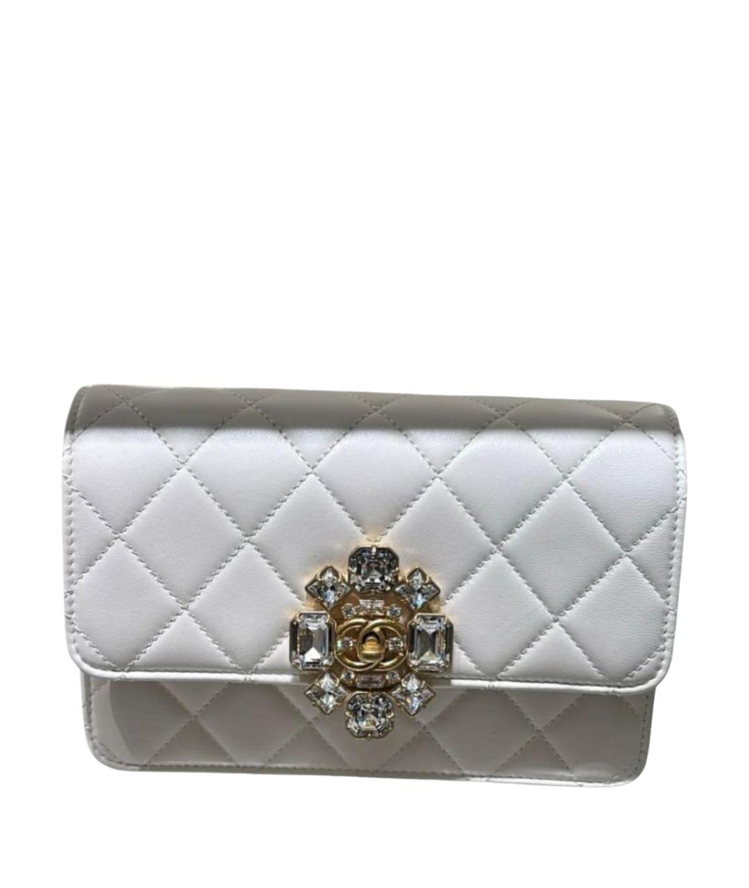 CHANEL Белая кожаная сумка через плечо, фото 1