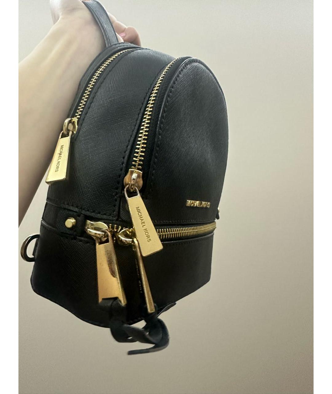 MICHAEL KORS Черный кожаный рюкзак, фото 4