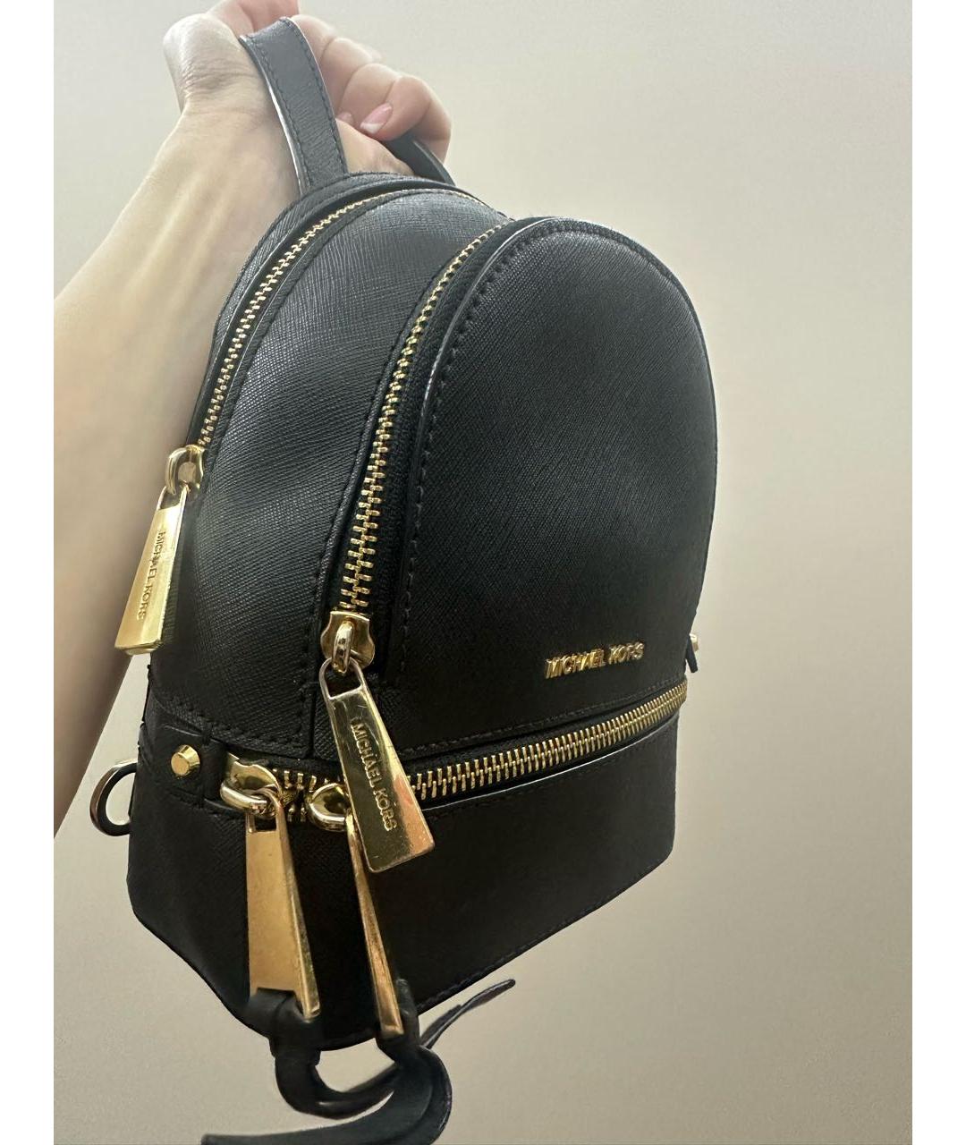 MICHAEL KORS Черный кожаный рюкзак, фото 3