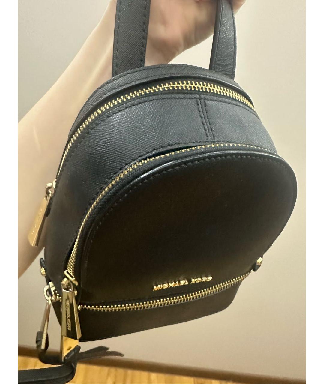 MICHAEL KORS Черный кожаный рюкзак, фото 2