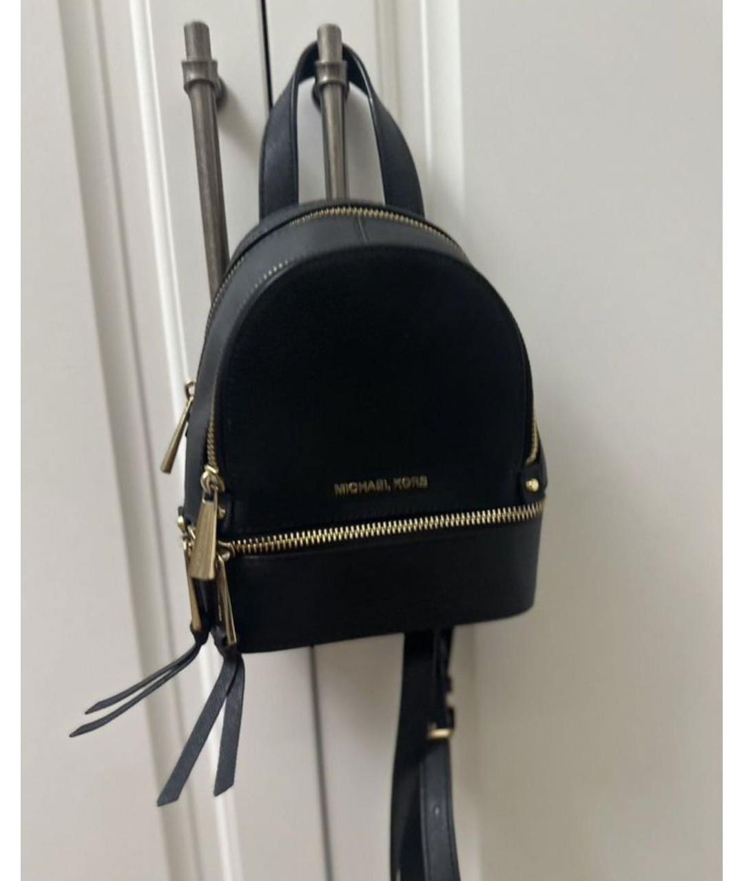 MICHAEL KORS Черный кожаный рюкзак, фото 5