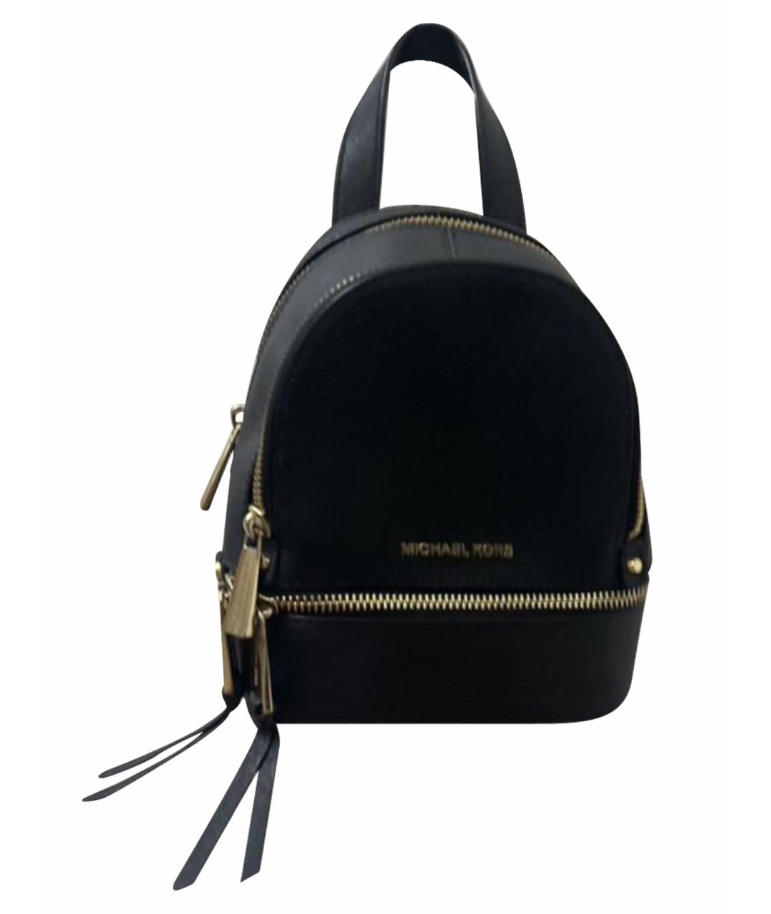 MICHAEL KORS Черный кожаный рюкзак, фото 1