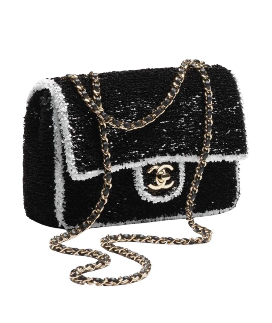 CHANEL Черная твидовая сумка через плечо, фото 1