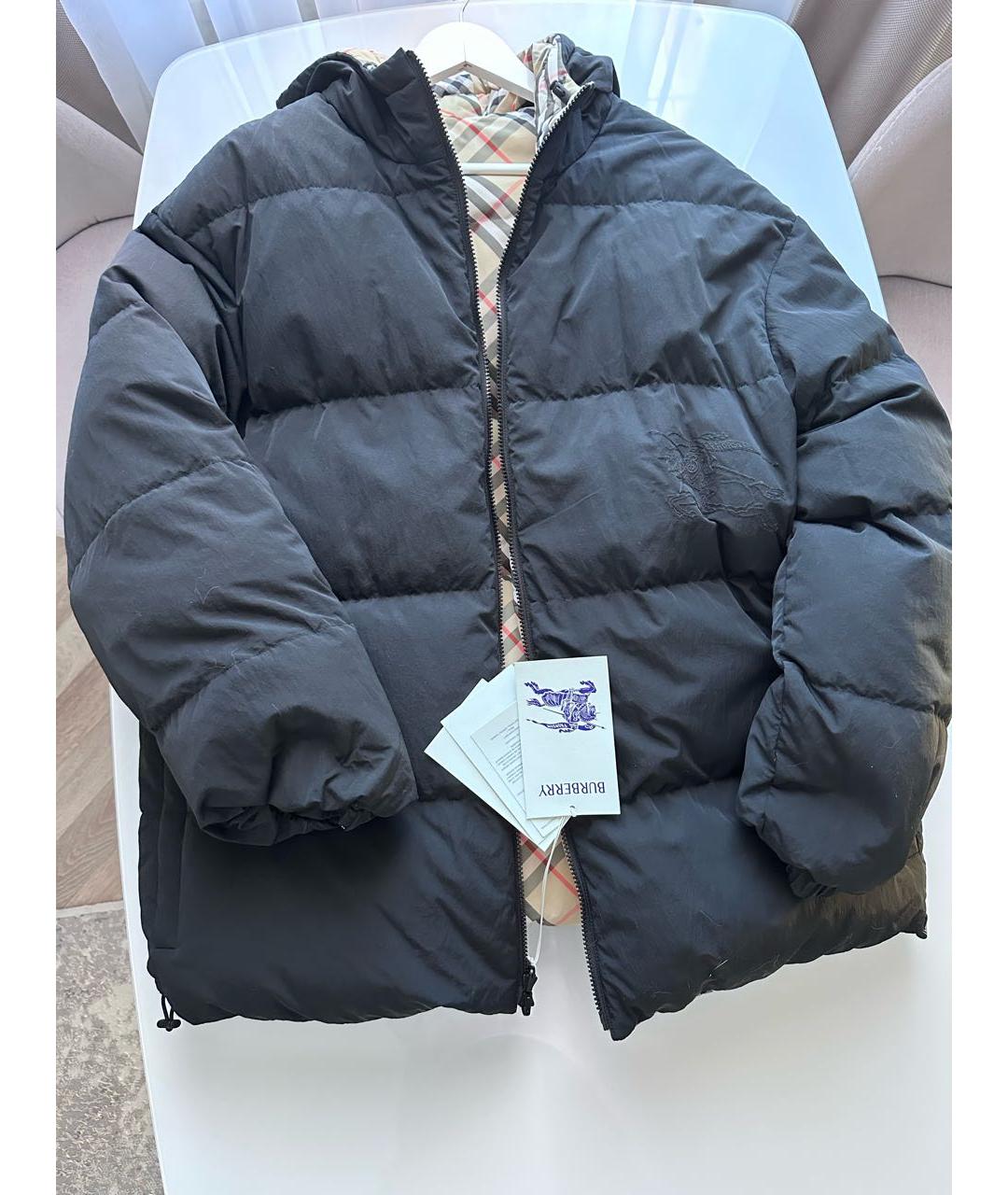 BURBERRY Горчичный полиамидовый пуховик, фото 2