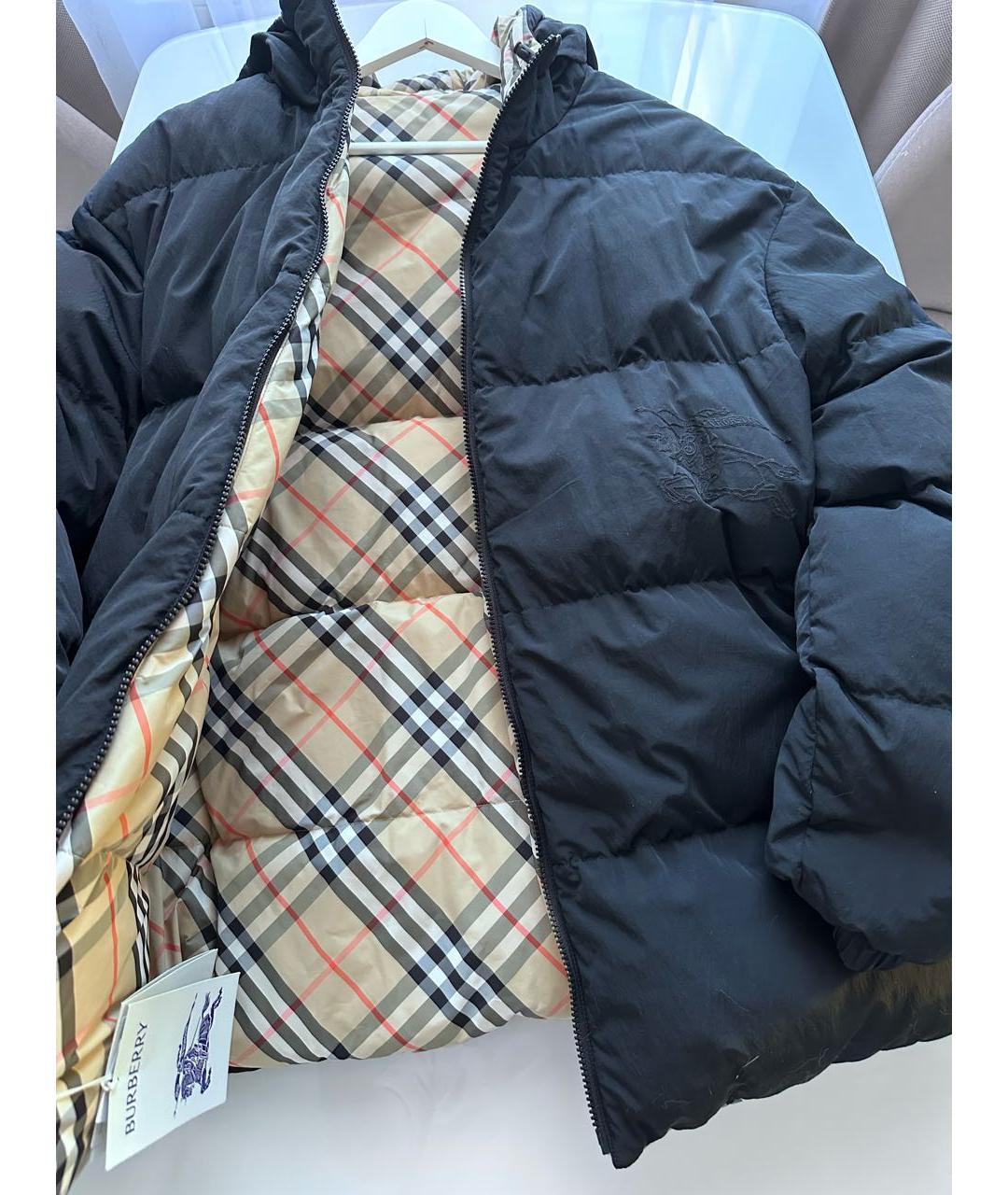 BURBERRY Горчичный полиамидовый пуховик, фото 3