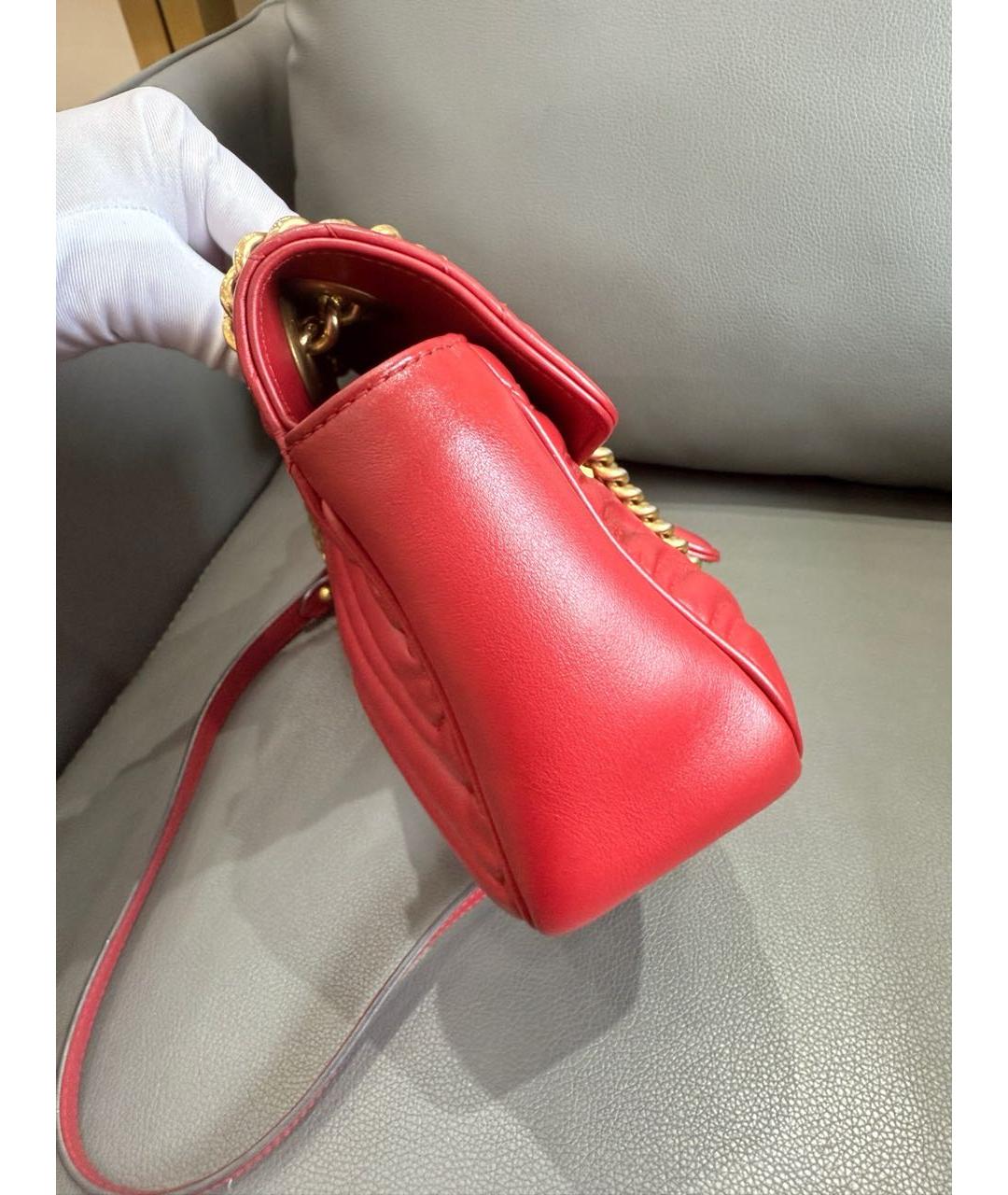 GUCCI Красная кожаная сумка через плечо, фото 4