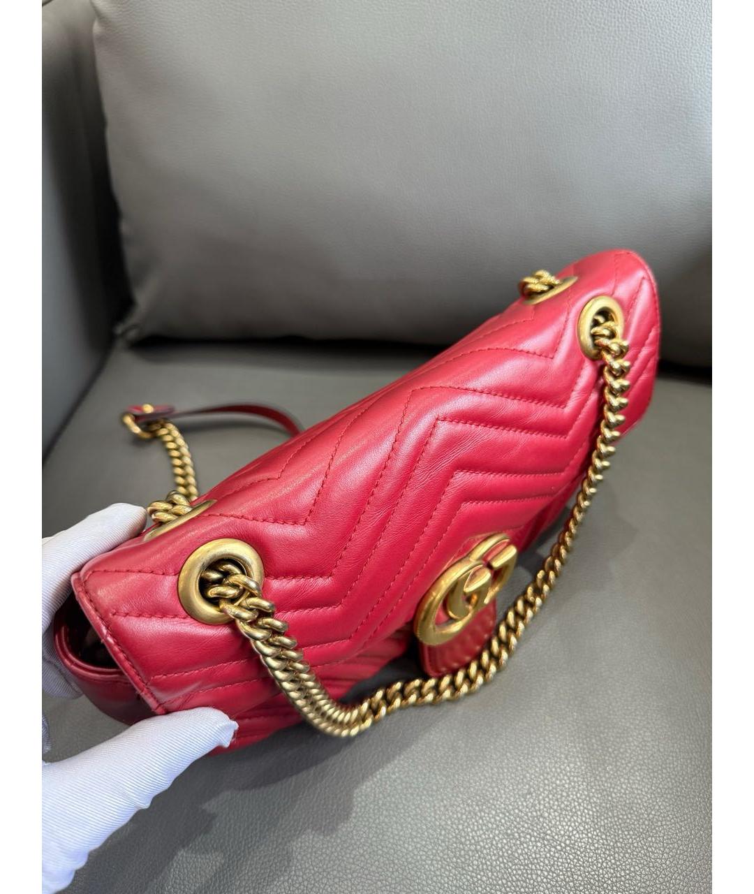 GUCCI Красная кожаная сумка через плечо, фото 6