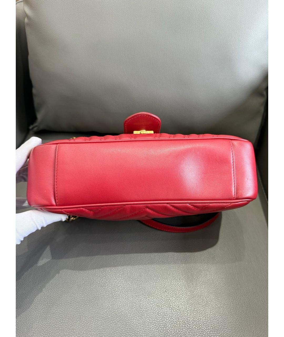 GUCCI Красная кожаная сумка через плечо, фото 5