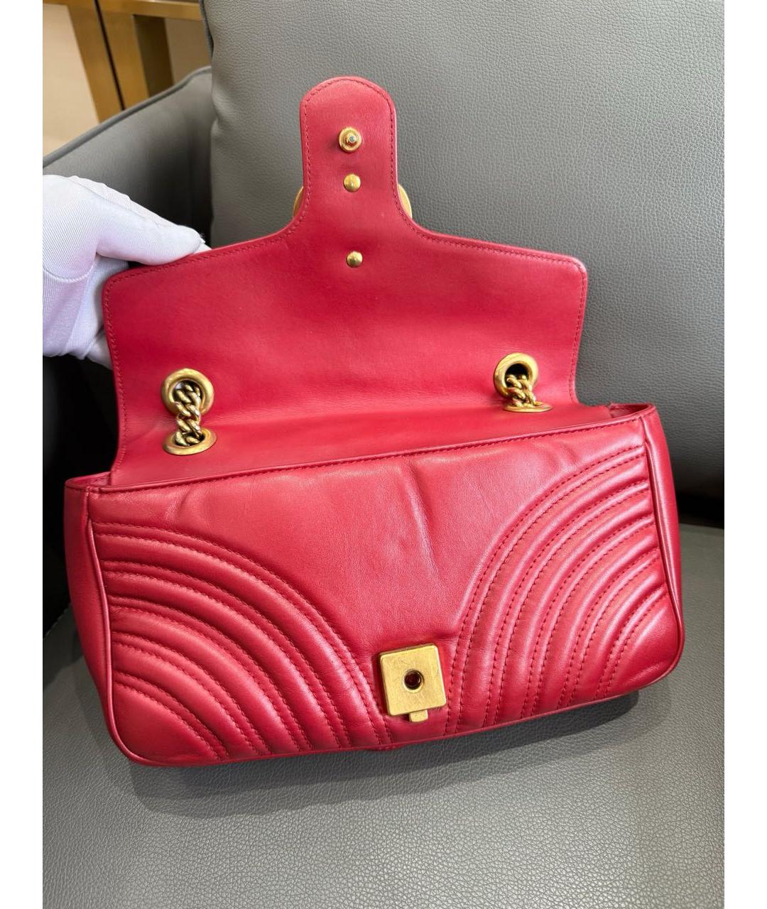 GUCCI Красная кожаная сумка через плечо, фото 7