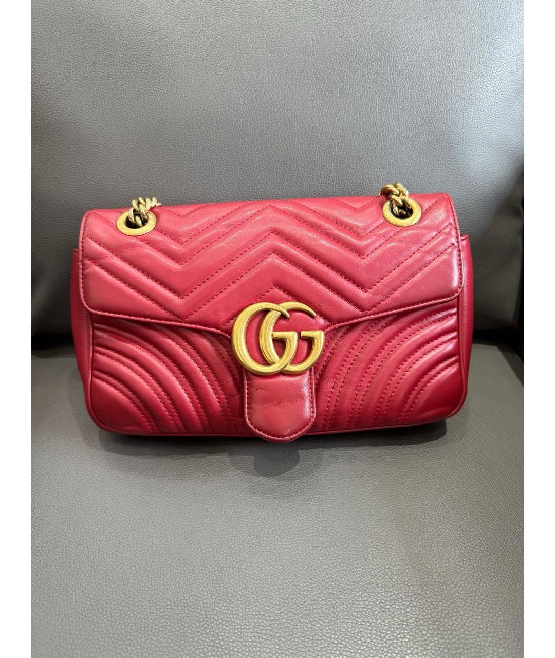 GUCCI Красная кожаная сумка через плечо, фото 9