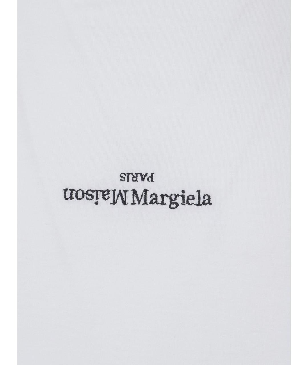 MAISON MARGIELA Белая хлопковая футболка, фото 3