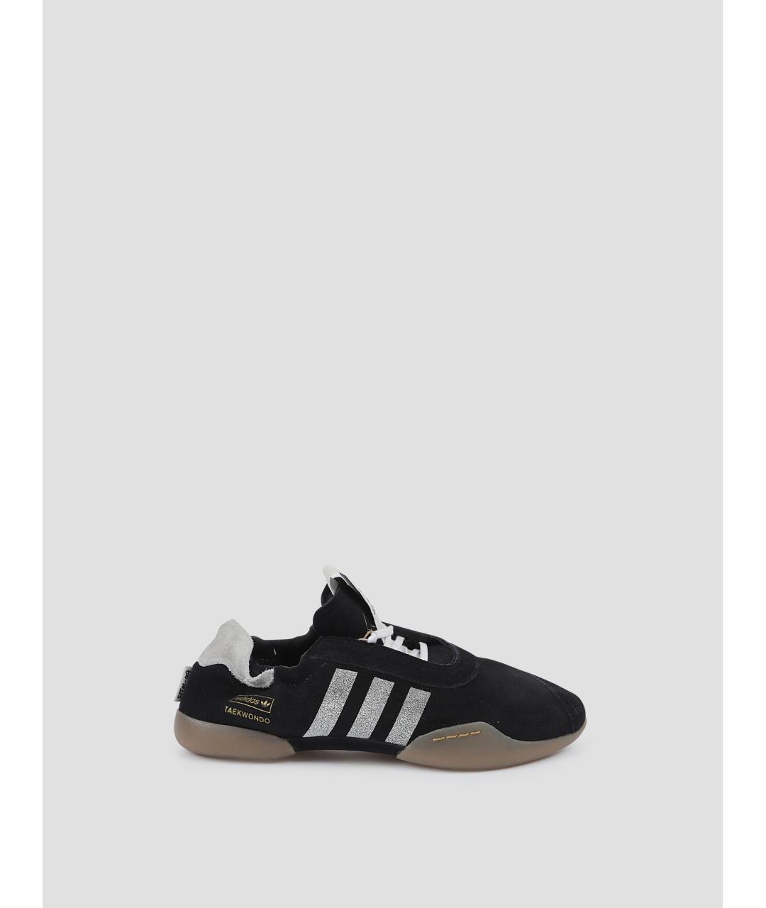 ADIDAS Черные кожаные кроссовки, фото 4