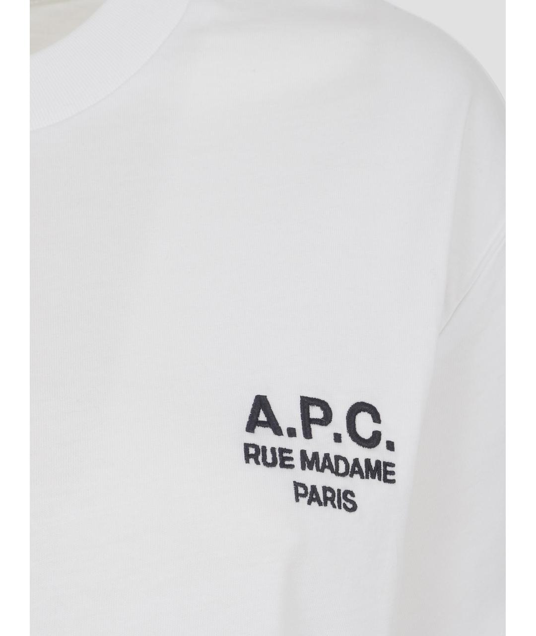 A.P.C. Белая хлопковая футболка, фото 3