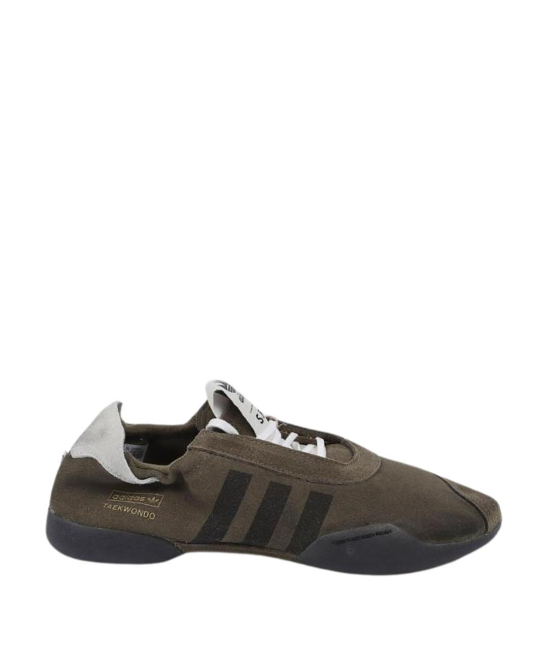 ADIDAS Хаки кожаные кроссовки, фото 1