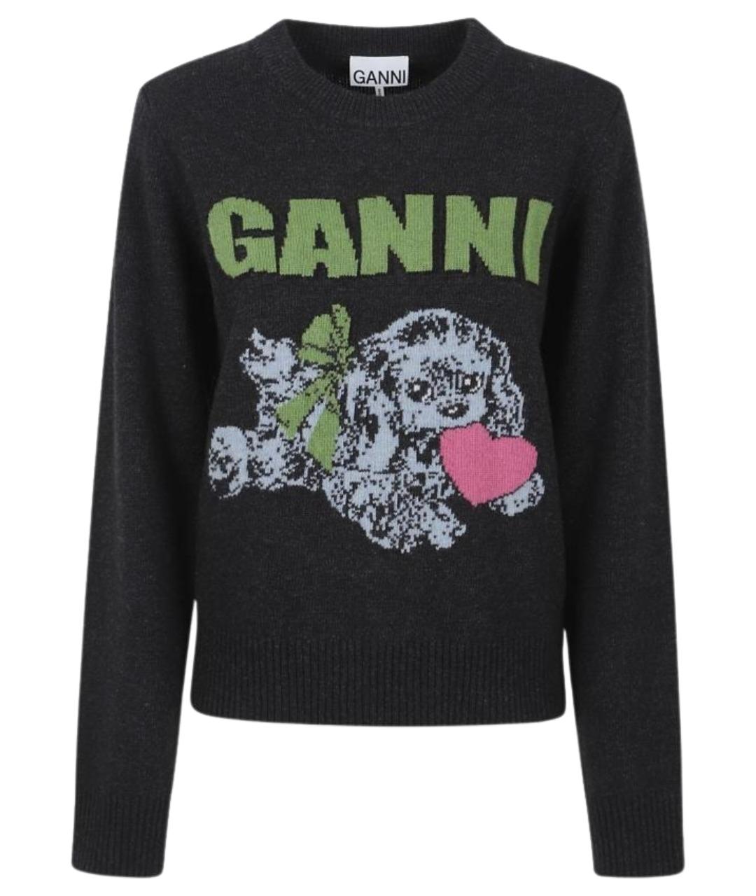 GANNI Серый шерстяной джемпер / свитер, фото 1