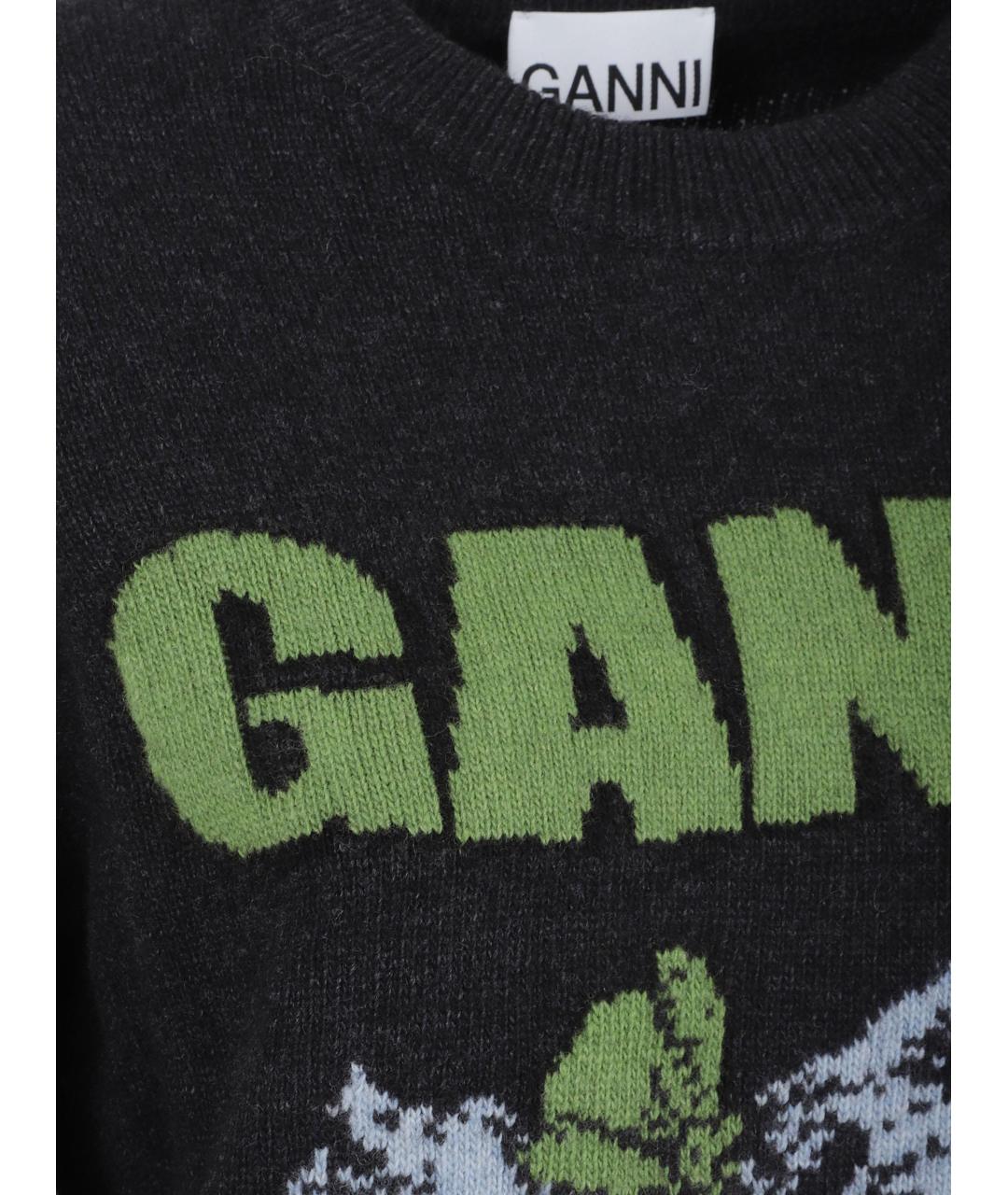 GANNI Серый шерстяной джемпер / свитер, фото 3