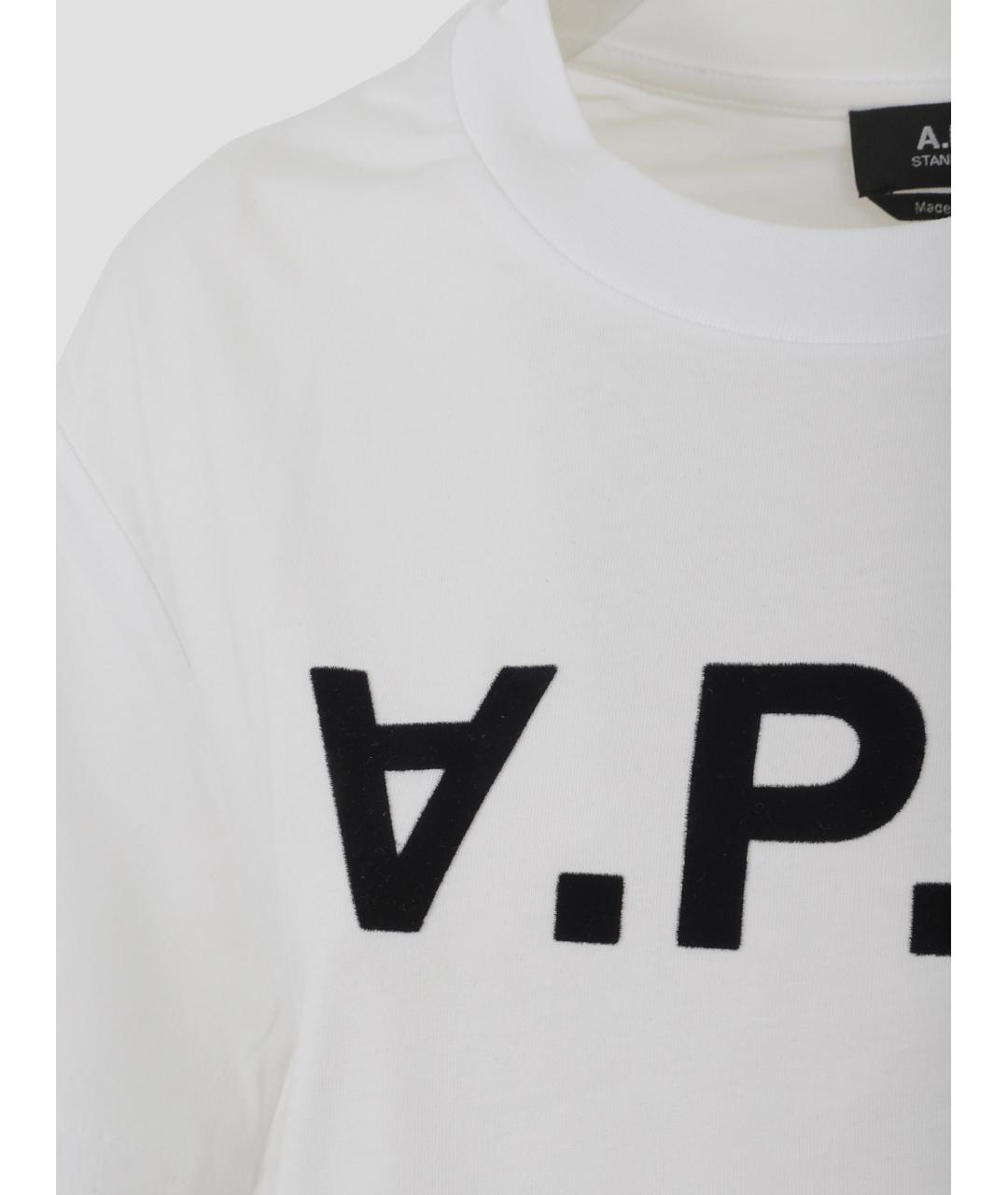 A.P.C. Белая хлопковая футболка, фото 3