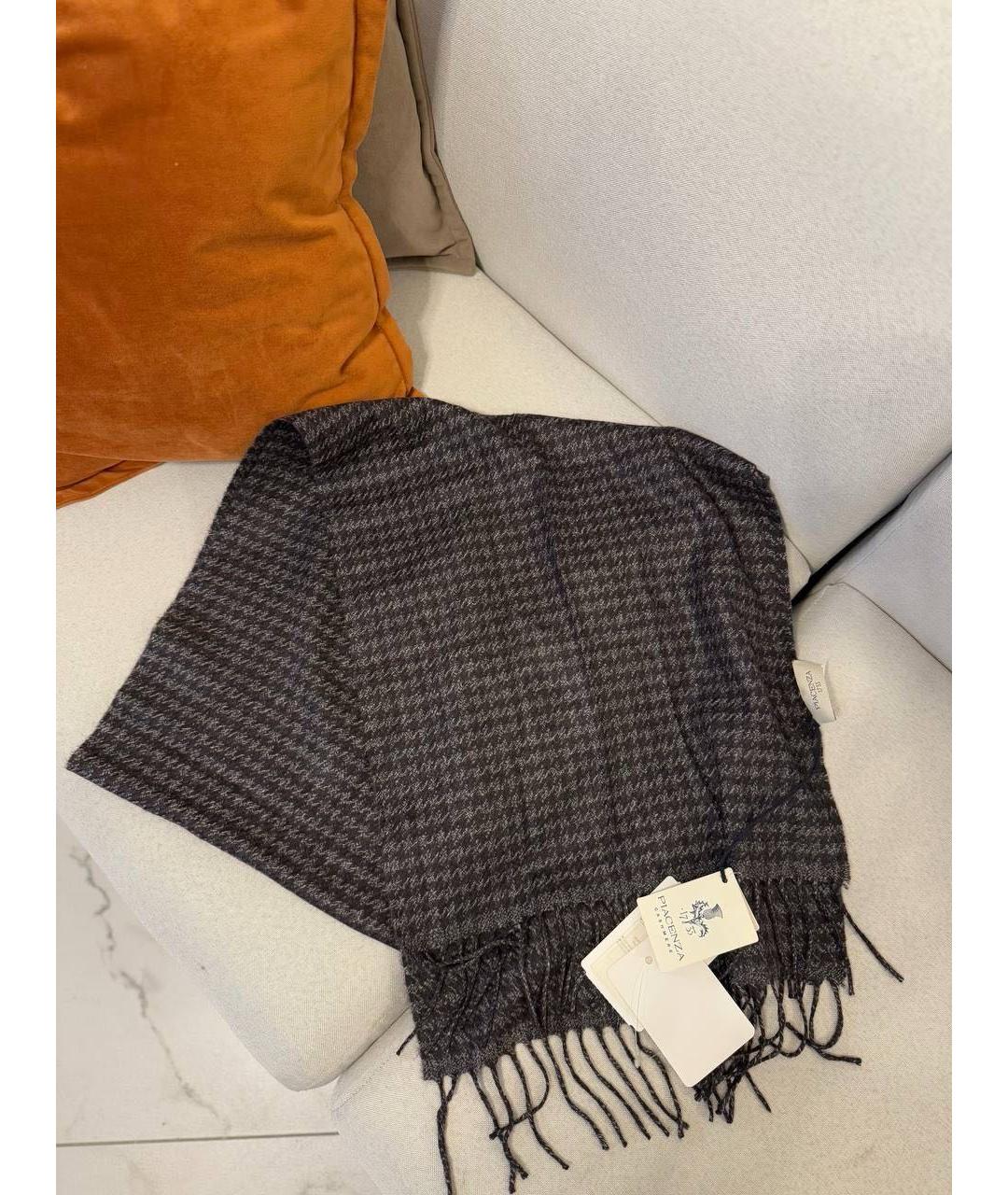 PIACENZA CASHMERE Черный кашемировый шарф, фото 4