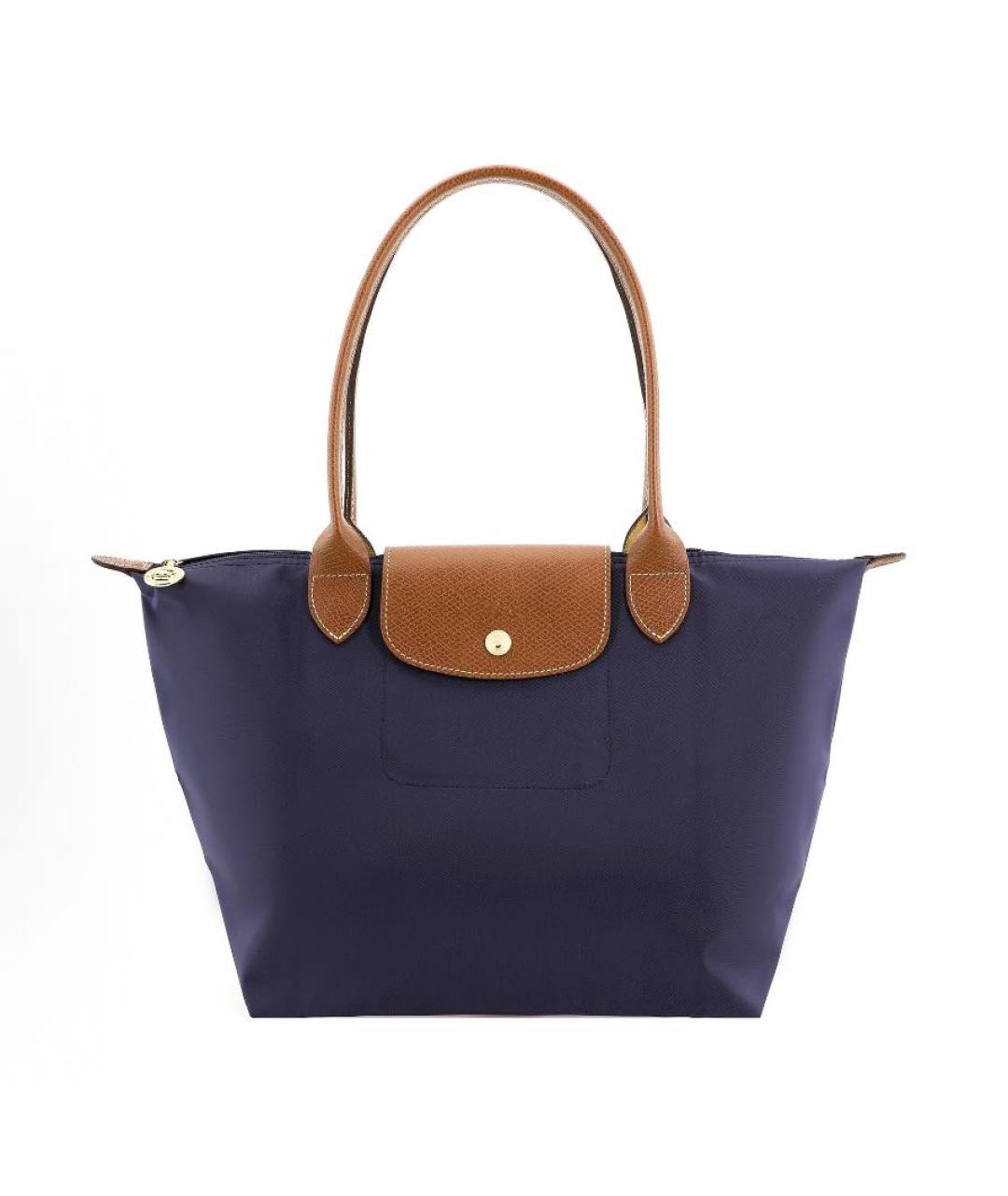 LONGCHAMP Темно-синяя тканевая сумка с короткими ручками, фото 7