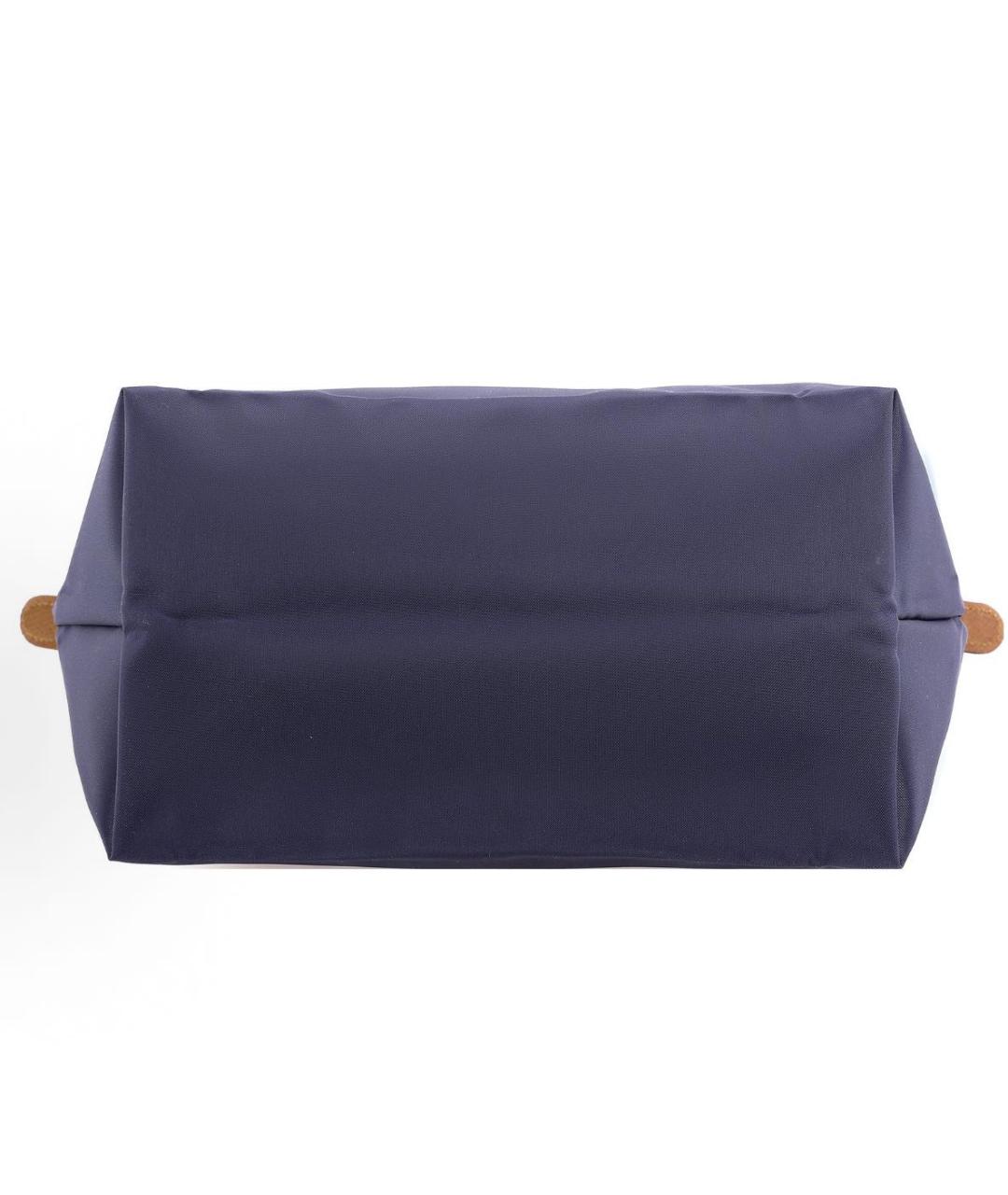 LONGCHAMP Темно-синяя тканевая сумка с короткими ручками, фото 5