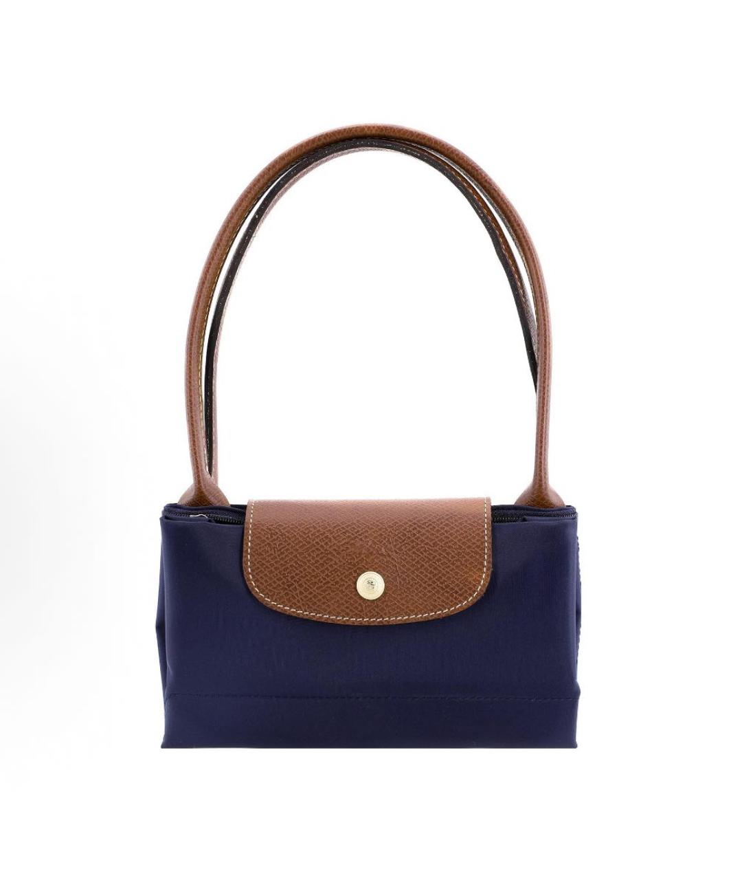 LONGCHAMP Темно-синяя тканевая сумка с короткими ручками, фото 4